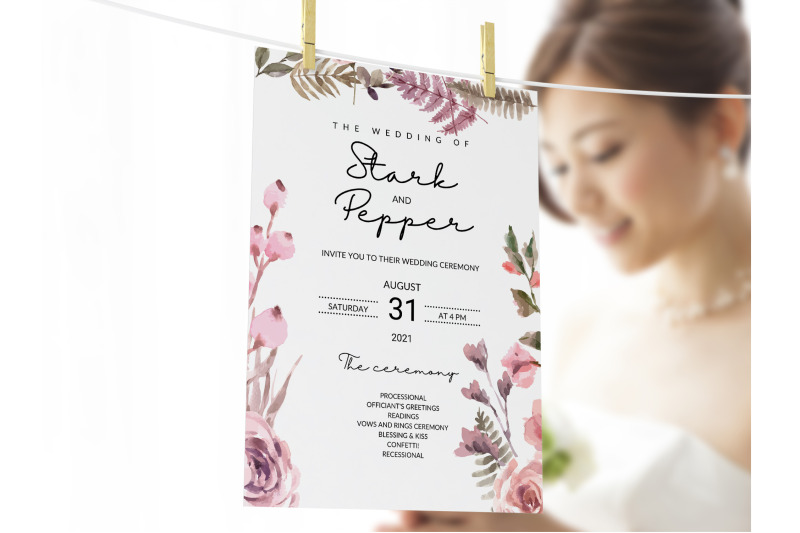 watercolor-flower-wedding-invitations-set