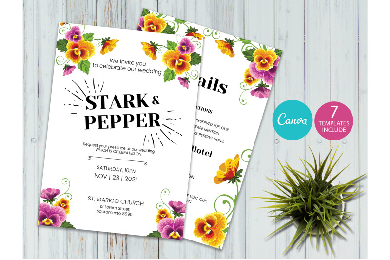 watercolor-flower-wedding-invitations-set