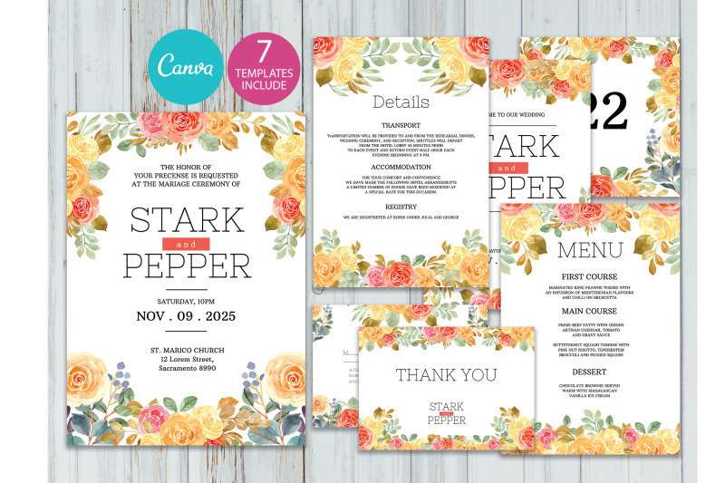 watercolor-flower-wedding-invitations-set