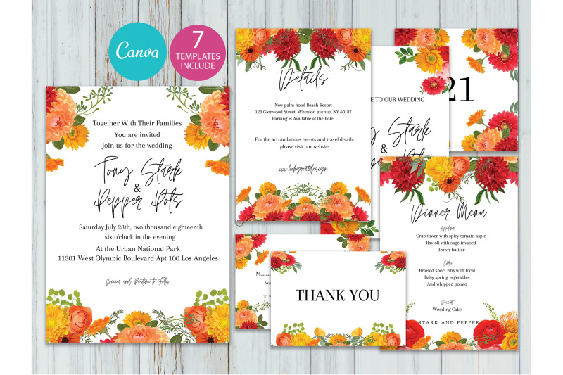 watercolor-flower-wedding-invitations-set