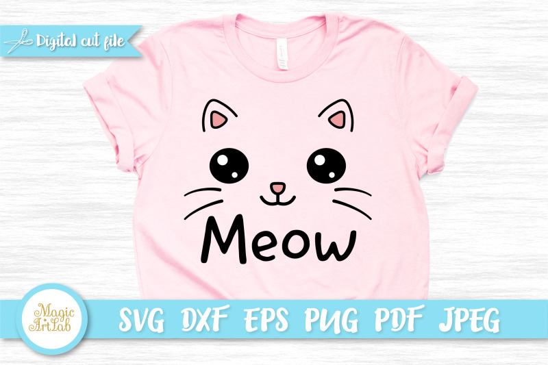 meow-cat-t-shirt-design-kawaii-cat-svg