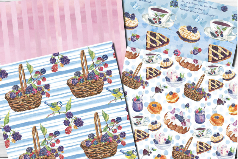 blackberry-dessert-watercolor-patterns