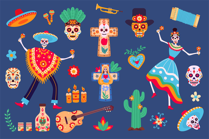 day-of-dead-elements-skeleton-characters-in-mexican-clothes-sugar-sk