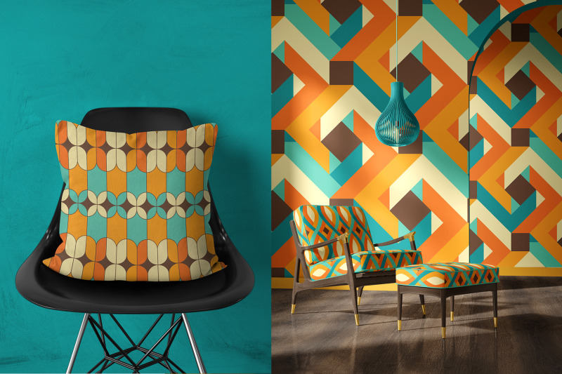 12-seamless-modern-retro-patterns-brown-orange-turquoise