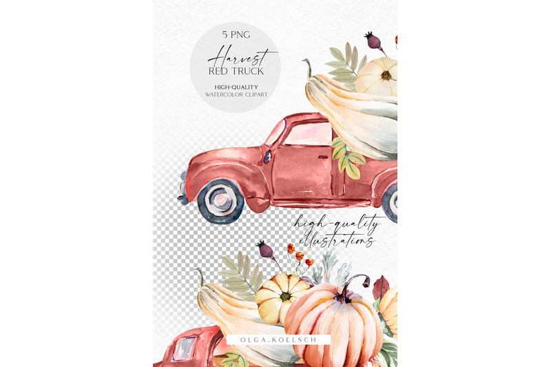 watercolor-fall-truck-clipart-pumpkin-harvest-farm-clipart-garden-pn