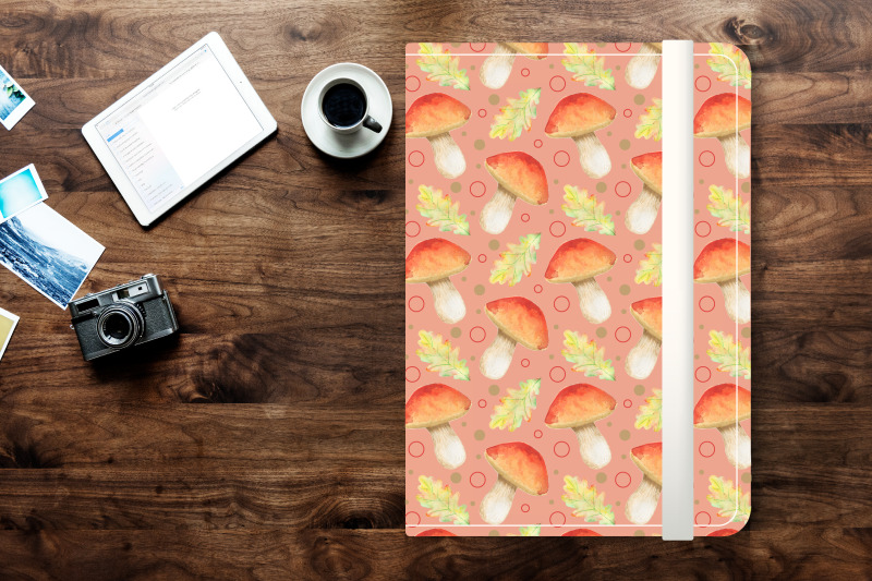 watercolor-mushrooms-seamless-pattern-wrapping-paper-fabric