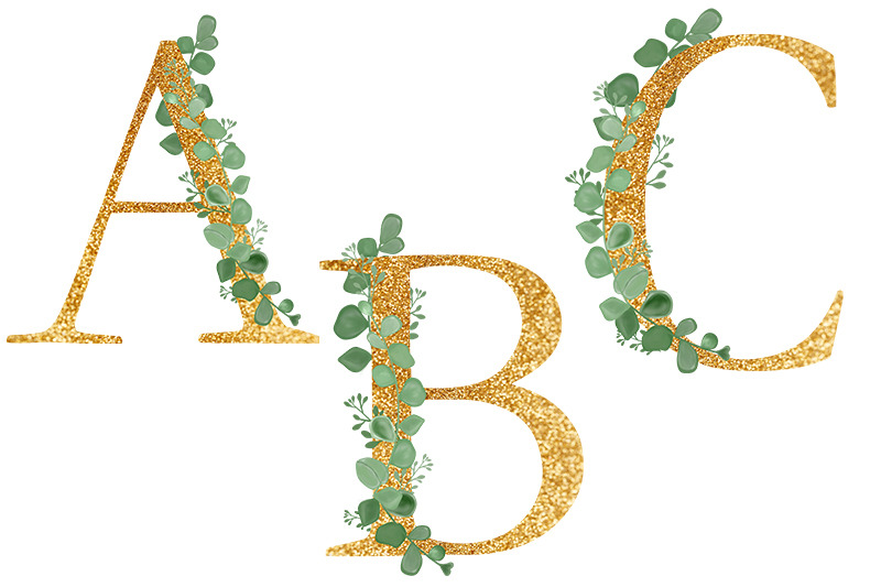 alphabet-clipart-wedding-eucalyptus-birthday-greetings