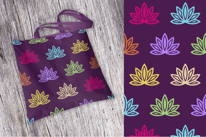 10-lotuses-seamless-vector-patterns