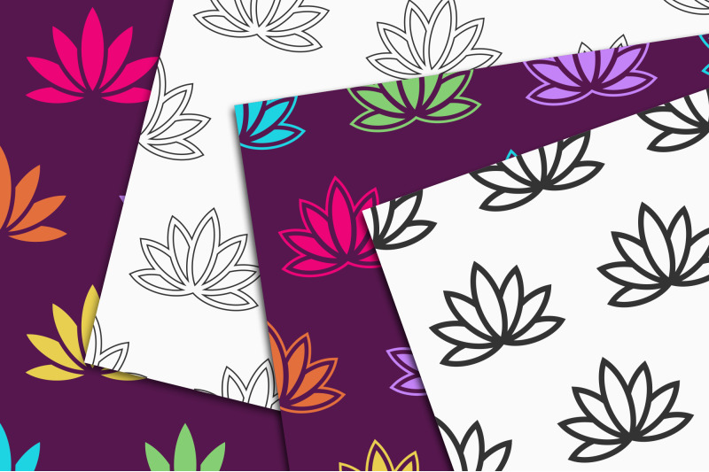 10-lotuses-seamless-vector-patterns