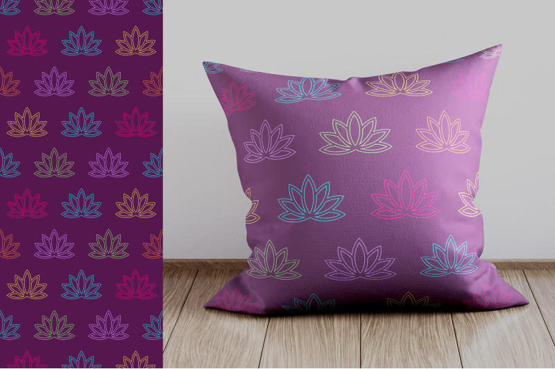 10-lotuses-seamless-vector-patterns