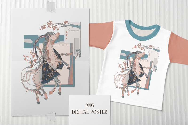 poster-fantasy-six-legged-horse-printable-png-sublimation-design