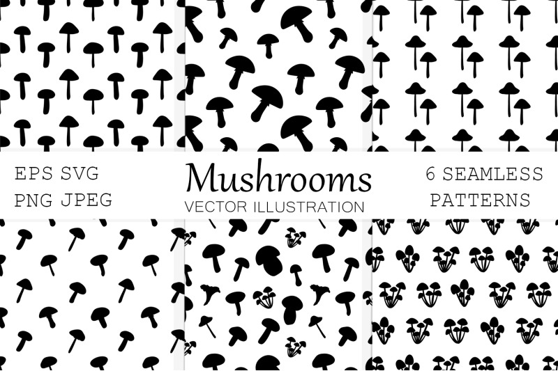 mushrooms-pattern-mushrooms-silhouettes-mushrooms-graphics