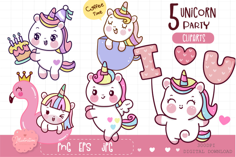 cute-unicorn-clipart-kawaii-stickers-for-birthday-party