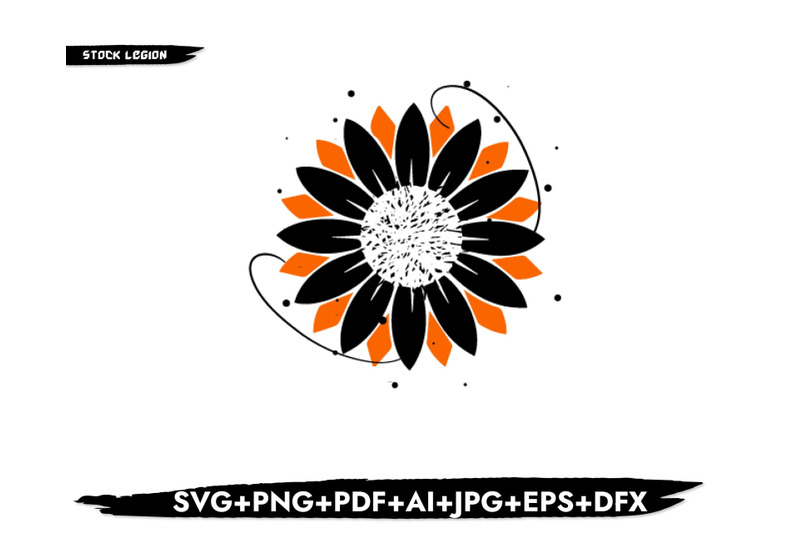 sunflower-black-orange-svg