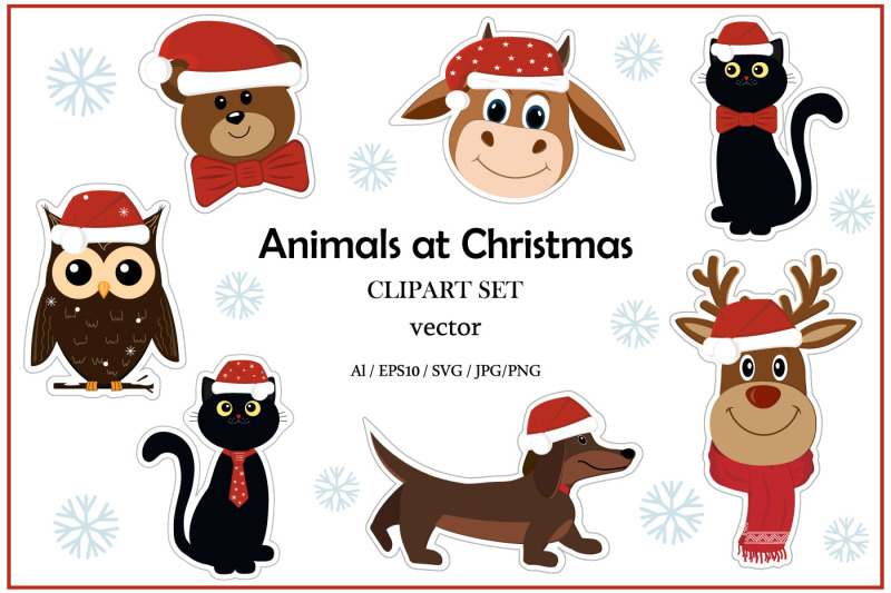 animals-in-santa-claus-hats