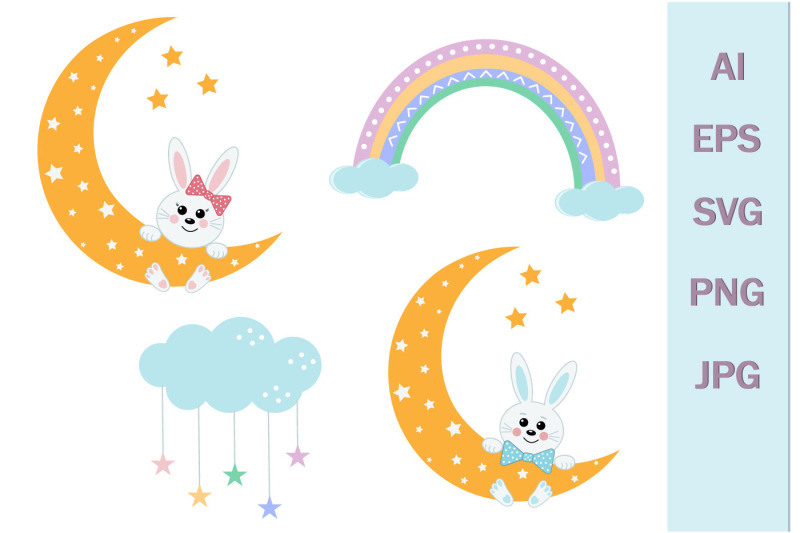 cute-bunnies-on-the-moon-svg-format