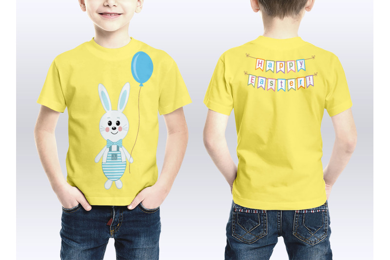 easter-bunnies-in-the-outfit-of-a-girl-and-a-boy