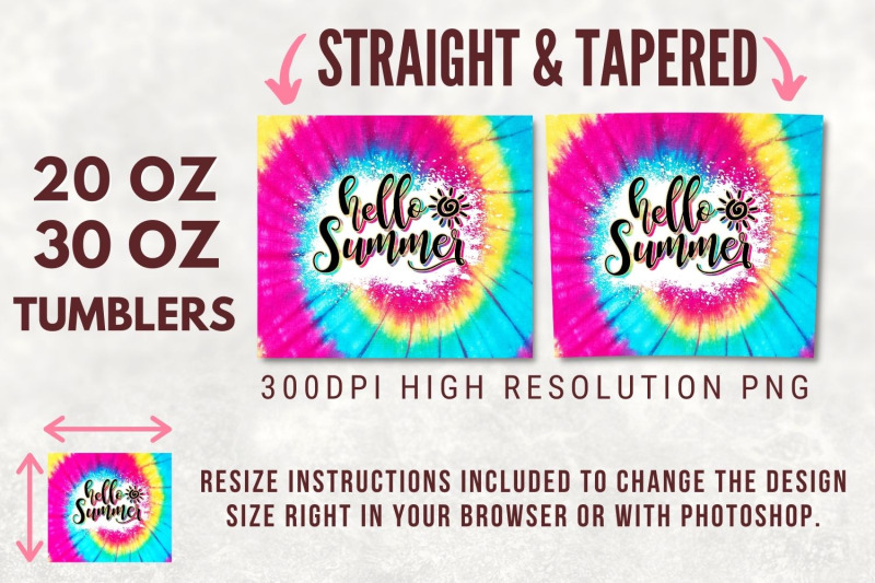 hello-summer-tie-dye-20oz-tumbler-wrap-summer-sublimation-tumbler