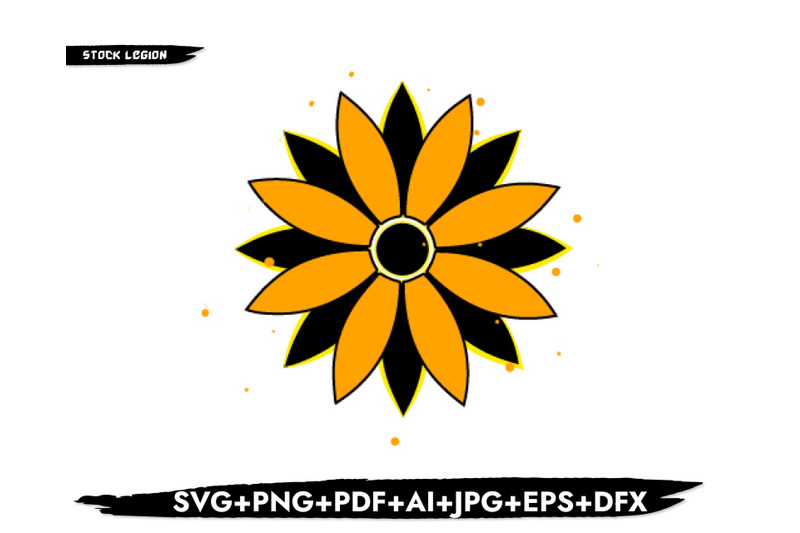 sunflower-black-orange-svg