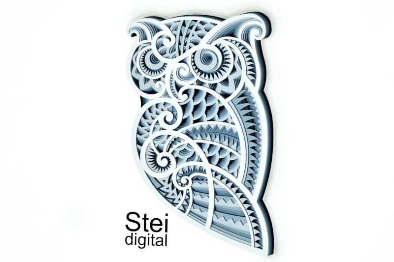 Download 3d Owl Mandala Svg Dxf Cut Files 3d Layered Owl Svg By Steidigital Thehungryjpeg Com