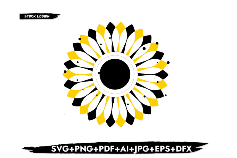 sunflower-yellow-black-spiky-petals-svg