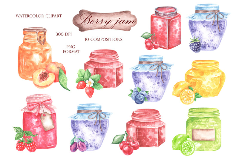 berry-jam-watercolor-clipart-jam-clipart-berries-clipart-fruit-jam