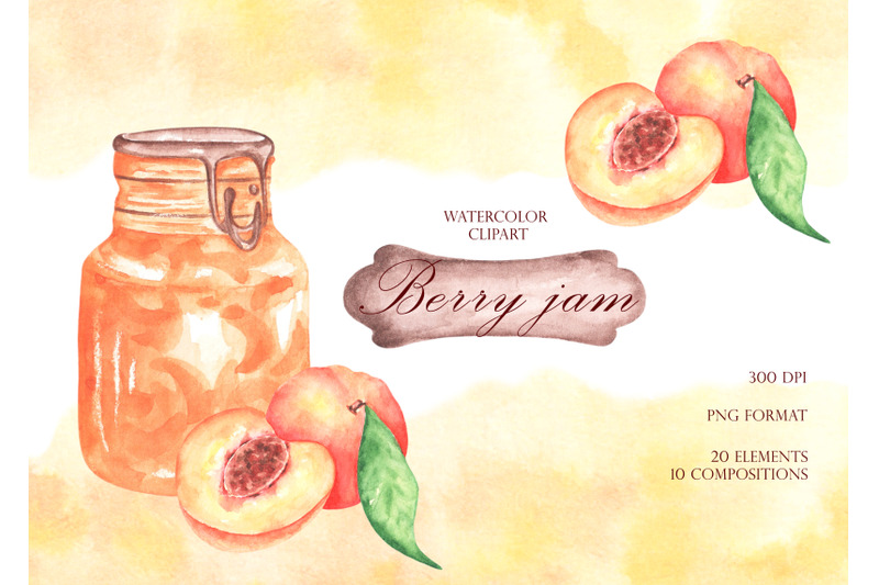 berry-jam-watercolor-clipart-jam-clipart-berries-clipart-fruit-jam