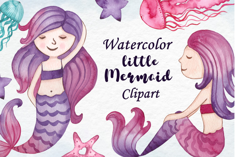 watercolor-little-mermaid-clipart