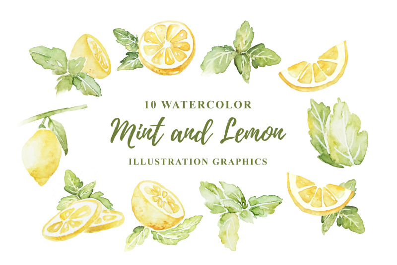 10-watercolor-mint-and-lemon-illustration-graphics