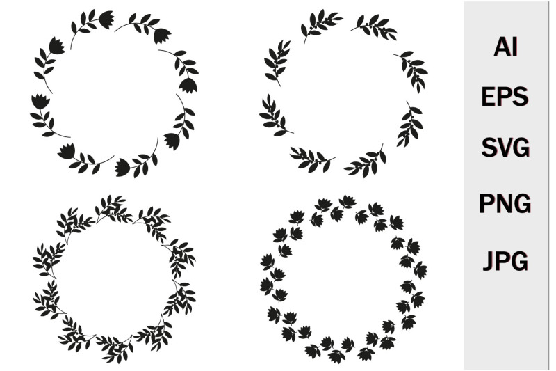 set-of-botanical-frames-black-svg-template