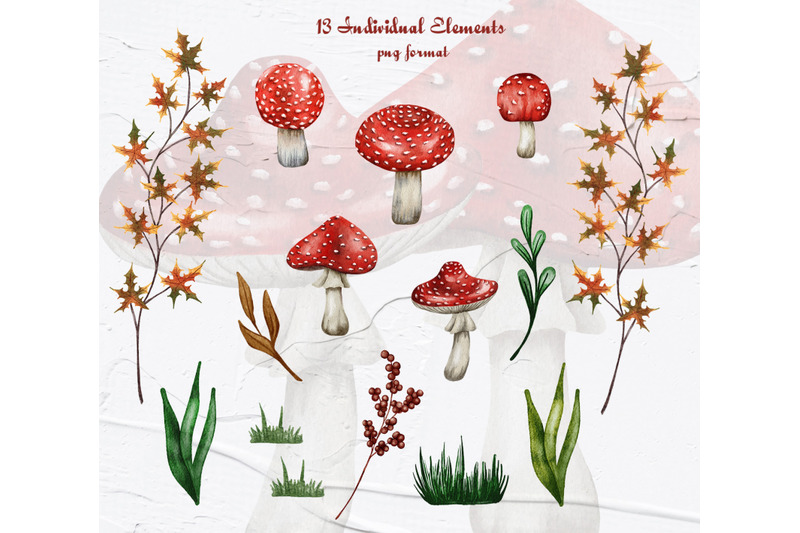 amanita-mushrooms-watercolor-clipart