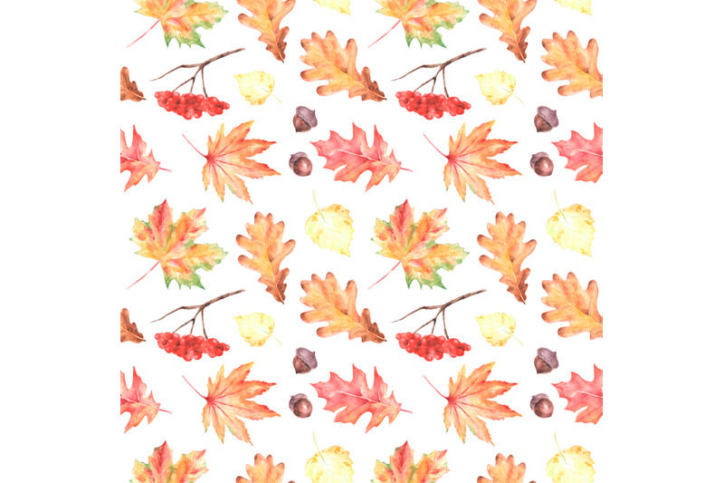 autumn-leaves-watercolor-seamless-pattern-fall-thanksgiving