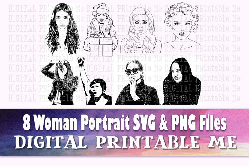 realistic-woman-svg-line-art-lady-modern-illustrations-png-bundle