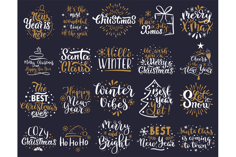 christmas-lettering-happy-new-year-and-merry-christmas-greeting-lette