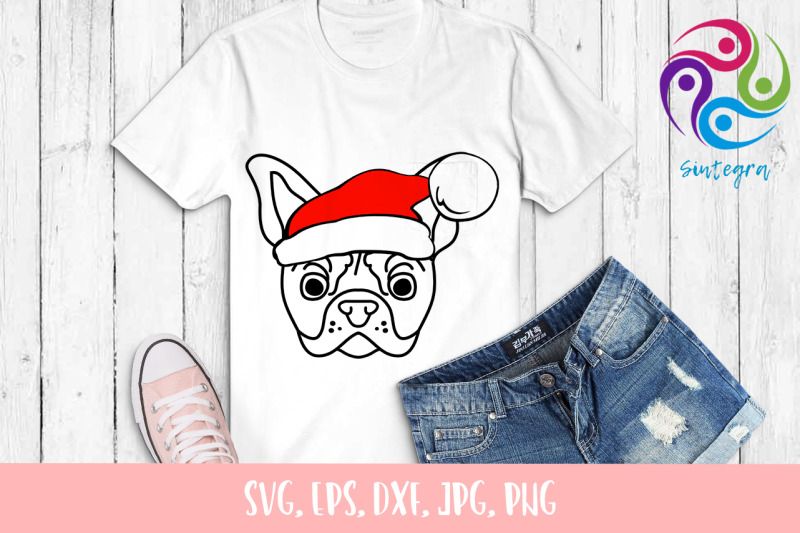 bulldog-with-christmas-hat-svg-file
