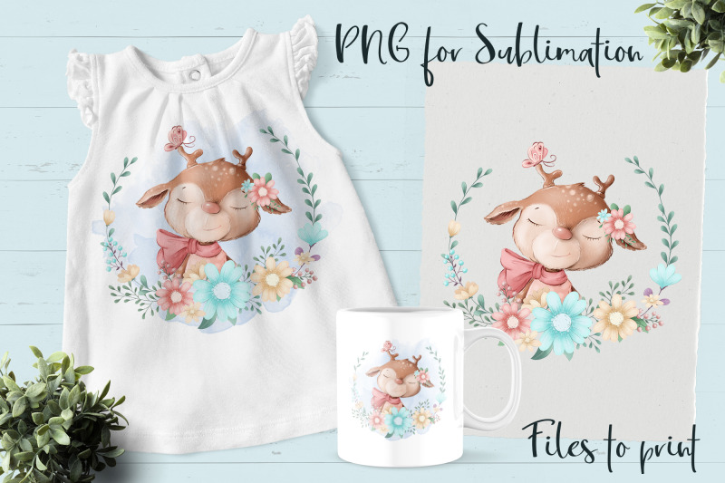 cute-deer-sublimation-design-for-printing