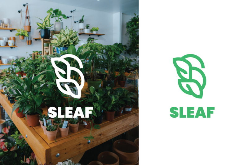 sleaf-green-nature-logo-template