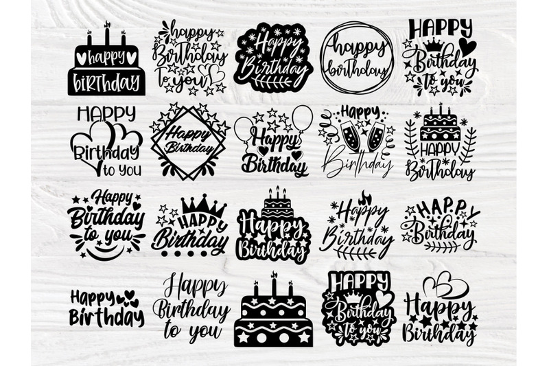 Happy Birthday SVG Bundle, Birthday cake Svg By TonisArtStudio ...