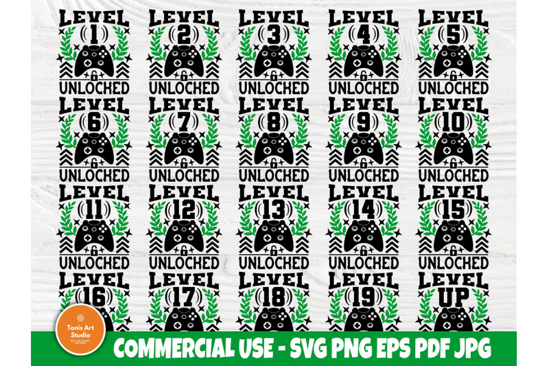 level-unlocked-svg-bundle-birthday-svg-gamer-svg