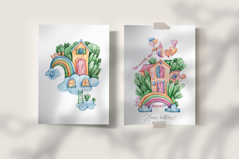 watercolor-fairy-houses-clipart-big-bundle