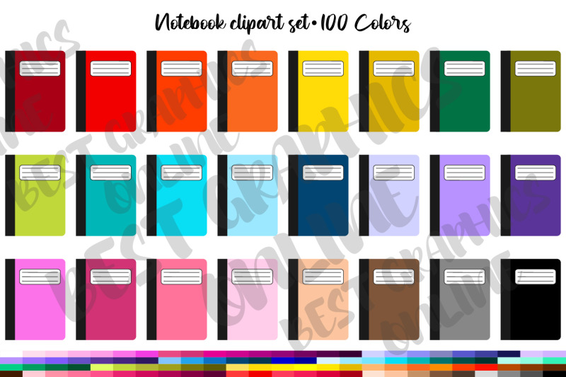 notebook-back-to-school-clipart-set