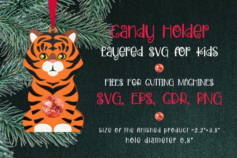 tiger-christmas-ornament-candy-holder-template-svg