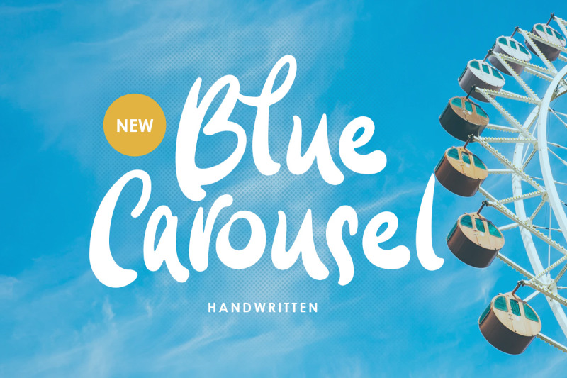 blue-carousel-handwritten-font