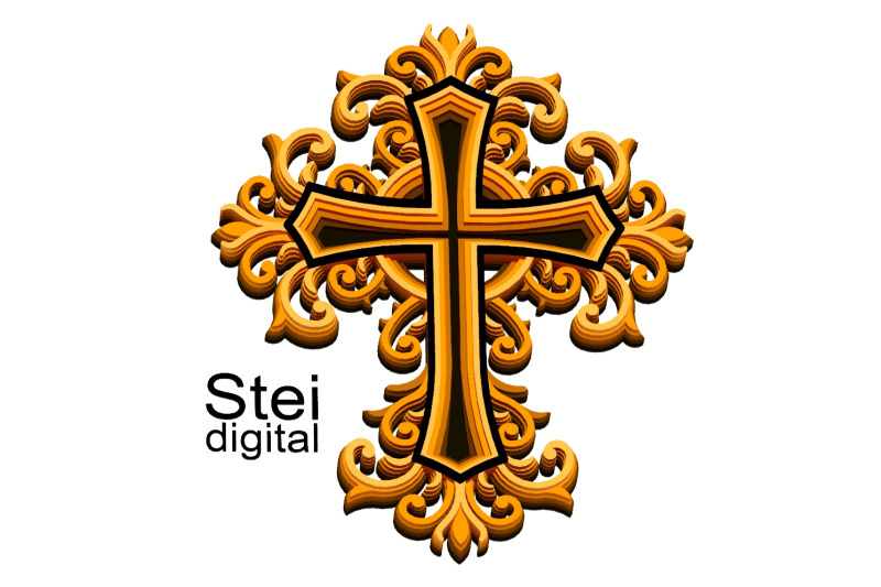 3d-cross-svg-dxf-cut-file-3d-layered-cross-svg