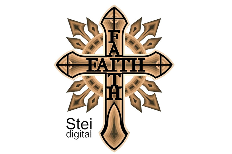 3d-faith-cross-svg-dxf-cut-file-3d-layered-faith-cross-svg