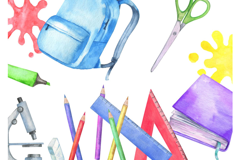 watercolor-school-clipart-school-bus-png-school-supplies-clip-art-inst