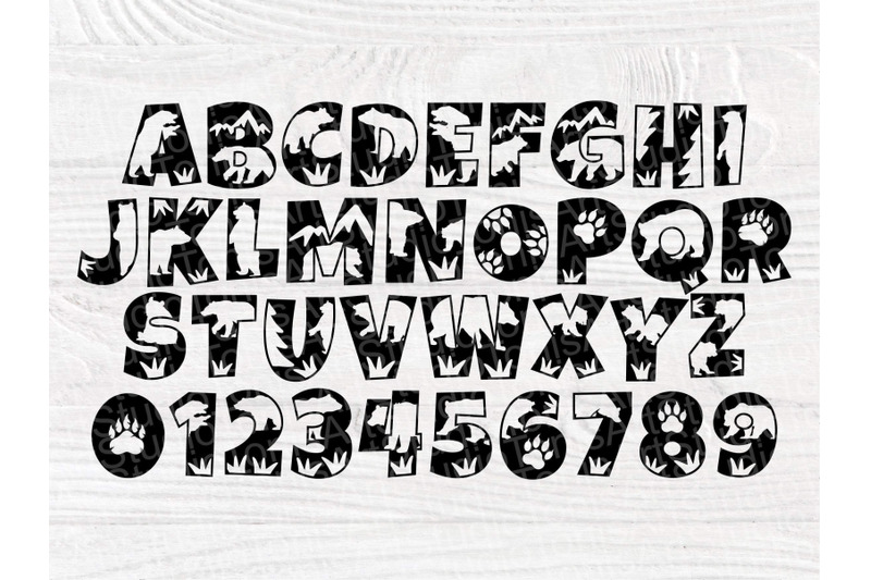 bear-font-svg-alphabet-clipart-monogram-letters