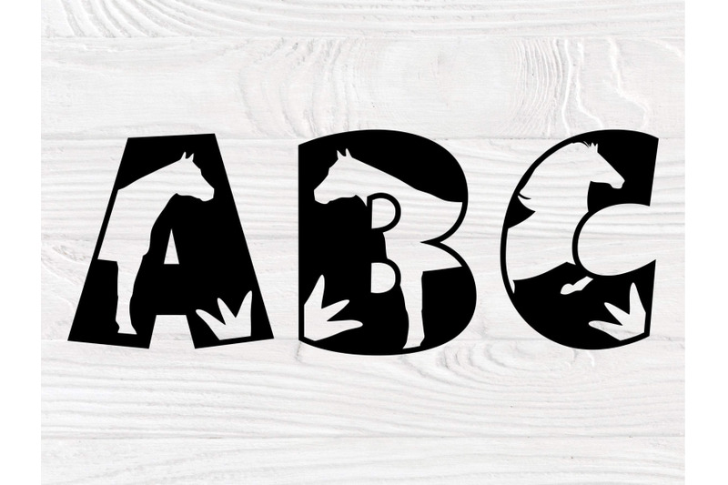 horse-svg-fonts-animal-alphabet-horse-monogram
