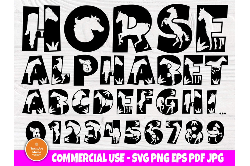 horse-svg-fonts-animal-alphabet-horse-monogram