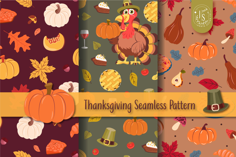 autumn-thanksgiving-seamless-patterns